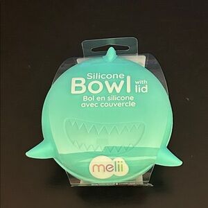 Melii Silicone Bowl with Lid in Teal - Shark Design